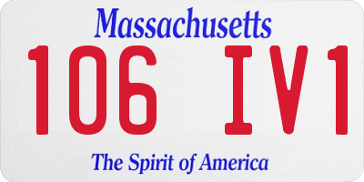 MA license plate 106IV1