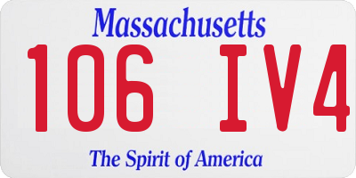 MA license plate 106IV4