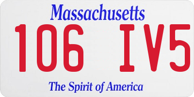 MA license plate 106IV5