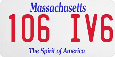 MA license plate 106IV6