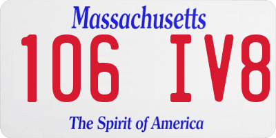MA license plate 106IV8