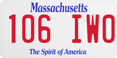 MA license plate 106IW0