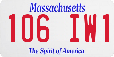 MA license plate 106IW1