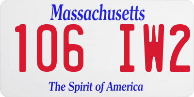 MA license plate 106IW2