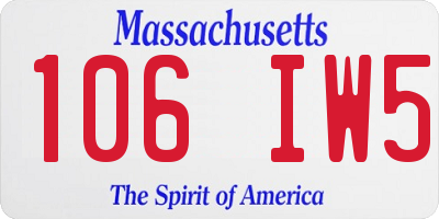 MA license plate 106IW5