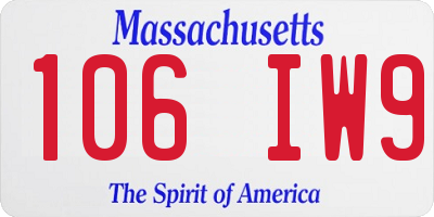 MA license plate 106IW9