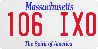 MA license plate 106IX0