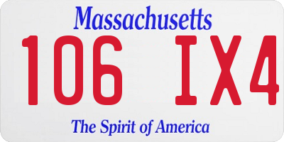 MA license plate 106IX4