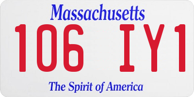 MA license plate 106IY1