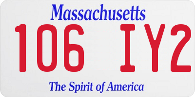 MA license plate 106IY2