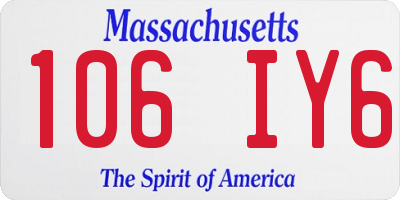 MA license plate 106IY6