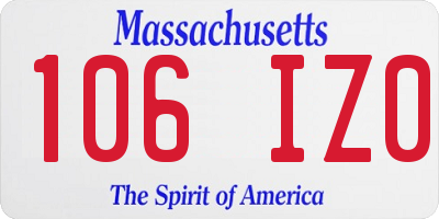 MA license plate 106IZ0