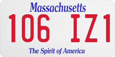 MA license plate 106IZ1