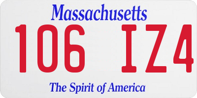 MA license plate 106IZ4