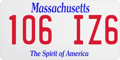 MA license plate 106IZ6