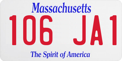 MA license plate 106JA1