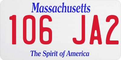 MA license plate 106JA2
