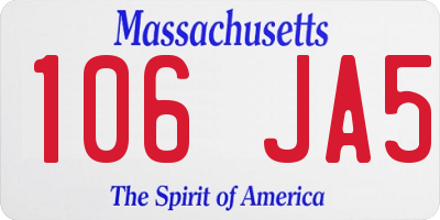 MA license plate 106JA5