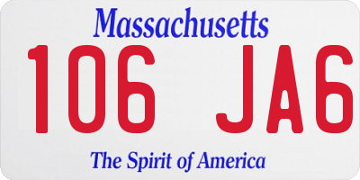 MA license plate 106JA6