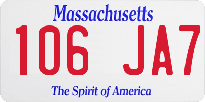 MA license plate 106JA7