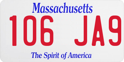 MA license plate 106JA9