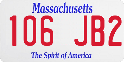 MA license plate 106JB2