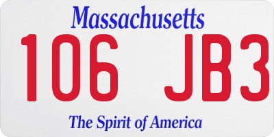 MA license plate 106JB3