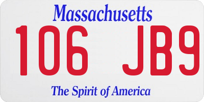 MA license plate 106JB9