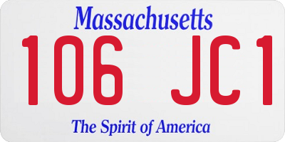 MA license plate 106JC1