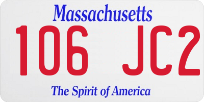 MA license plate 106JC2