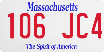 MA license plate 106JC4