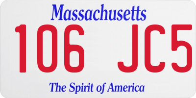 MA license plate 106JC5