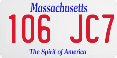 MA license plate 106JC7