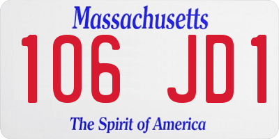 MA license plate 106JD1