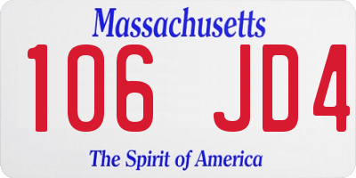 MA license plate 106JD4
