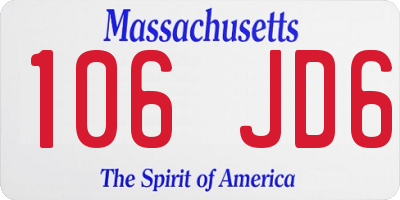 MA license plate 106JD6
