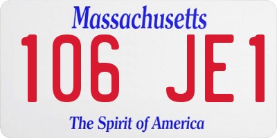 MA license plate 106JE1