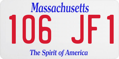 MA license plate 106JF1