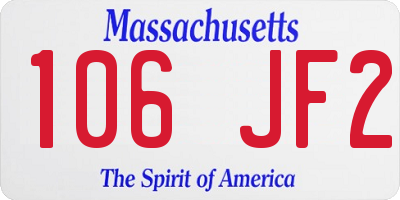 MA license plate 106JF2