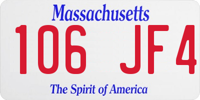 MA license plate 106JF4