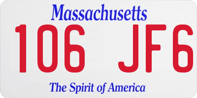 MA license plate 106JF6