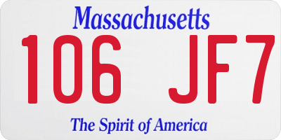 MA license plate 106JF7