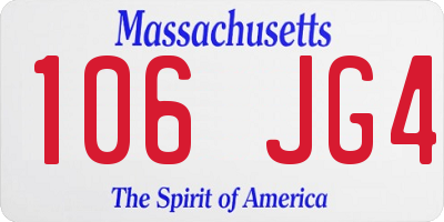 MA license plate 106JG4