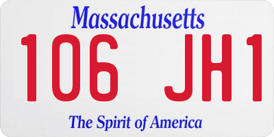 MA license plate 106JH1