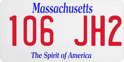 MA license plate 106JH2