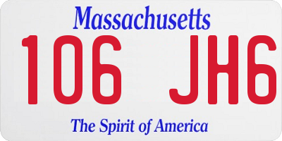 MA license plate 106JH6