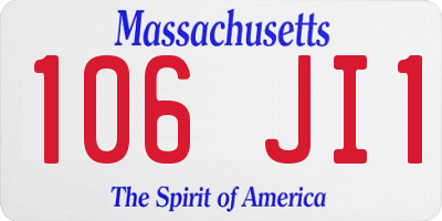 MA license plate 106JI1