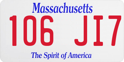 MA license plate 106JI7
