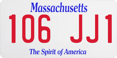 MA license plate 106JJ1