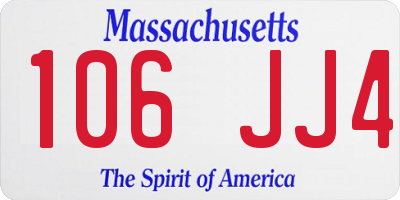 MA license plate 106JJ4